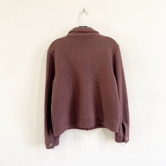 Joie | Mulberry Color Wool Blend Boiled Cropped Shacket - Picture 7 of 10